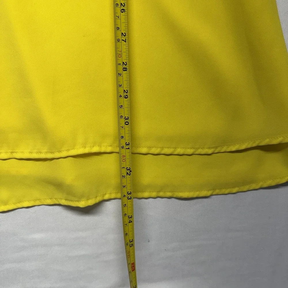 Lucy Love Gabby Yellow Swing Mini Dress Layered Flowy‎ Strappy USA M Vacation
